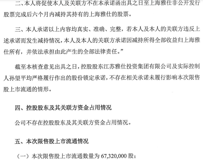 上海雅仕：东兴证券股份有限公司关于上海雅仕投资发展股份有限公司首次公开发行限售股解禁流通的核查意见 公司风险 第9张