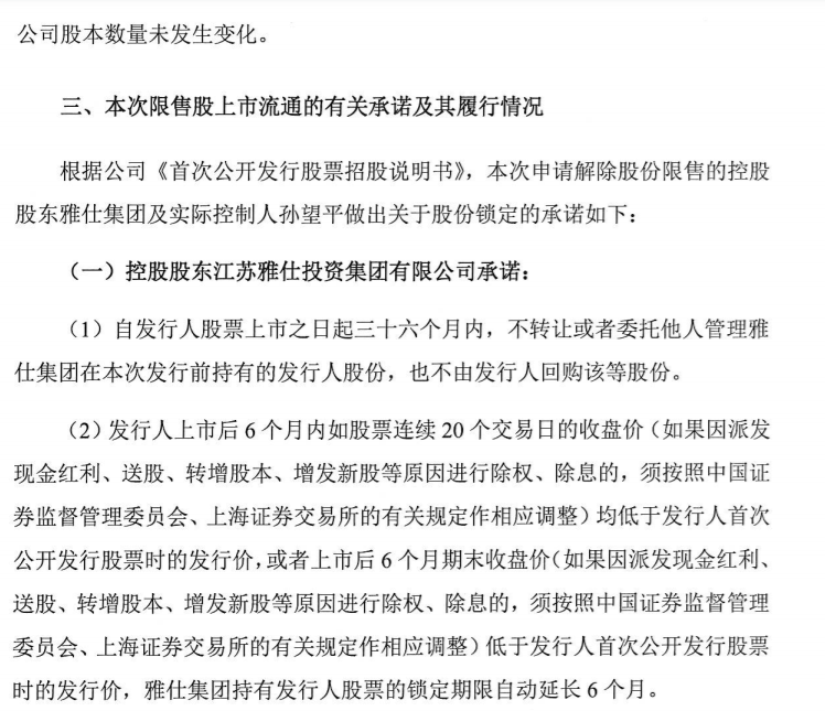 上海雅仕：东兴证券股份有限公司关于上海雅仕投资发展股份有限公司首次公开发行限售股解禁流通的核查意见 公司风险 第4张