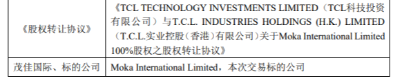 TCL 科技关于收购 Moka International Limited100%股权暨关联交易 公司风险 第3张