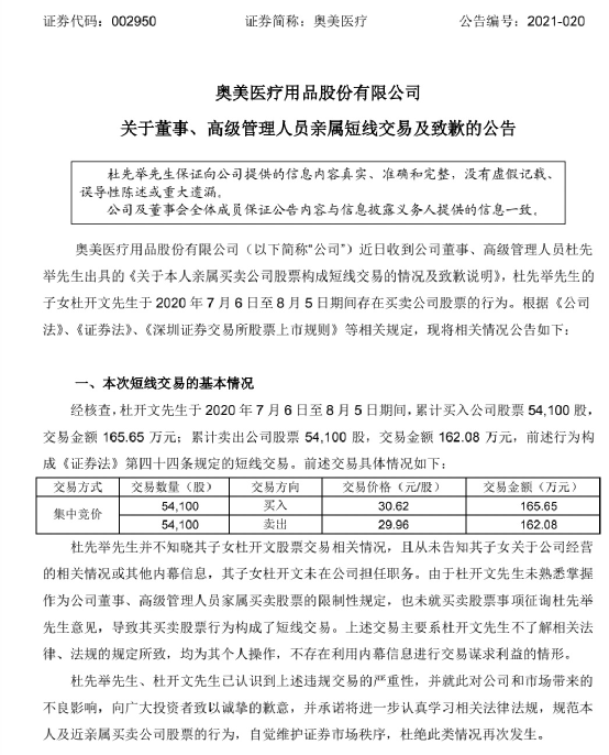 这家公司董秘子女违规交易收监管函 快讯 第1张